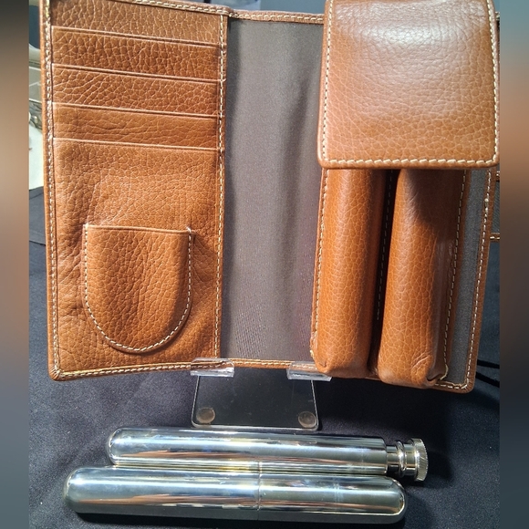 Brown and Silver Key Card Holder with Textured Leather - Picture 8 of 10